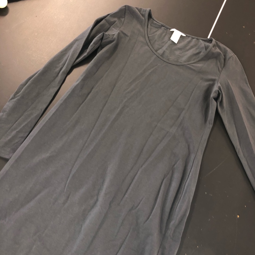 Gray long sleeve t-shirt dress